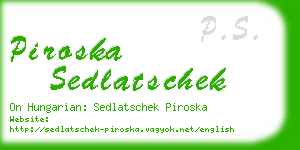 piroska sedlatschek business card